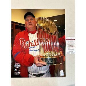Charlie Manuel signed 2008 WSC autographed Philadelphia Phillies 16x20 Photo JSA